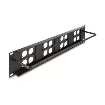DeLOCK 88195 Panel krosowy 19-calowy typu D z 4 płytami, 16 portów, 2U, czarny