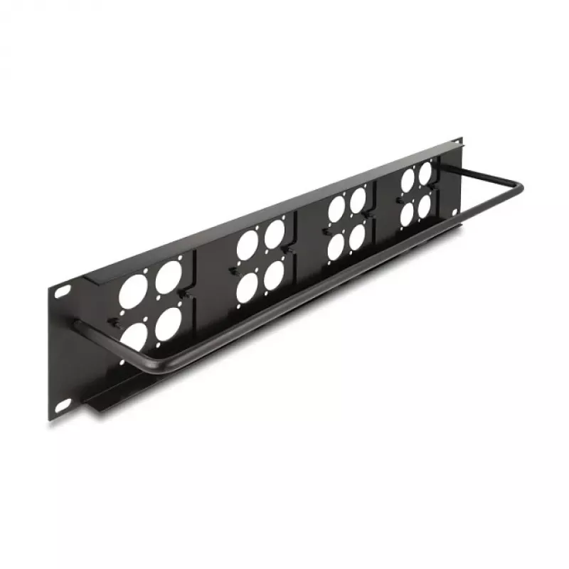 DeLOCK 88195 Panel krosowy 19-calowy typu D z 4 płytami, 16 portów, 2U, czarny
