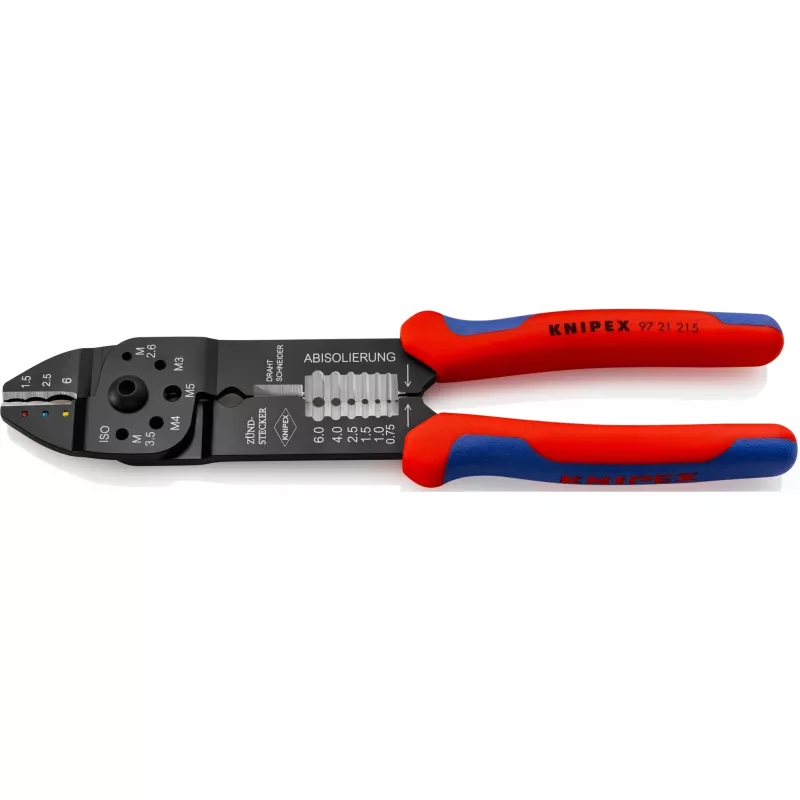 Knipex 97 21 215 Zaciskarka do kabli Narzędzie do zaciskania Czarny, niebieski, czerwony