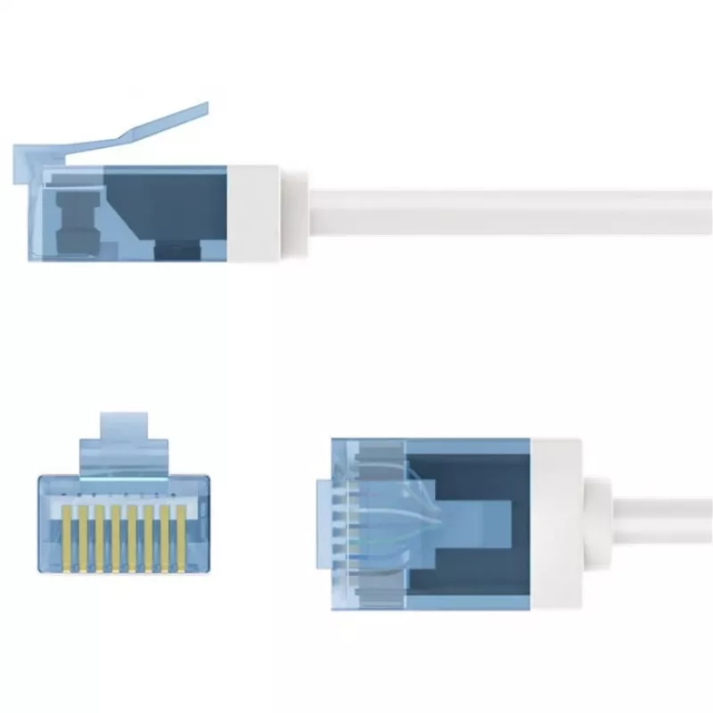 Goobay Ultra-Flexible CAT 6A kabel krosowy cienki U/UTP biały - extra-short plug (74288)