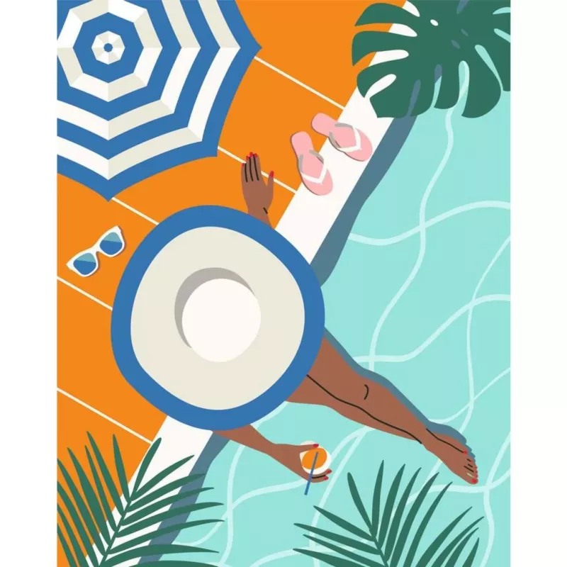 Zestaw do malowania po numerach Ravensburger CreArt – Pool Time (zestaw do malowania, model 25523)