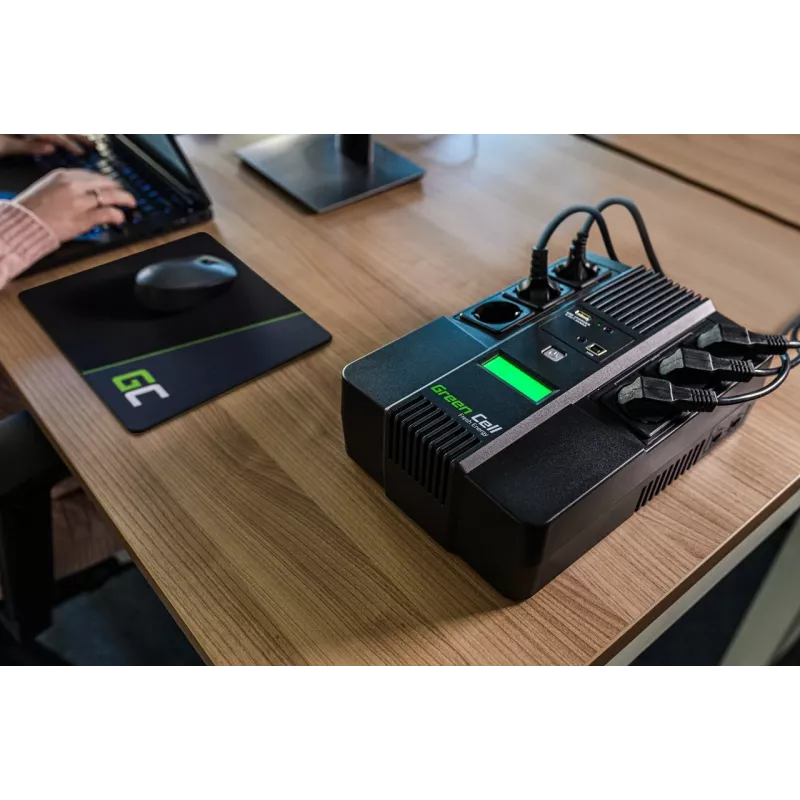 Green Cell AiO 800VA LCD zasilacz awaryjny (UPS) Line-Interactive 0.8 kVA 480 W 6 gniazd AC