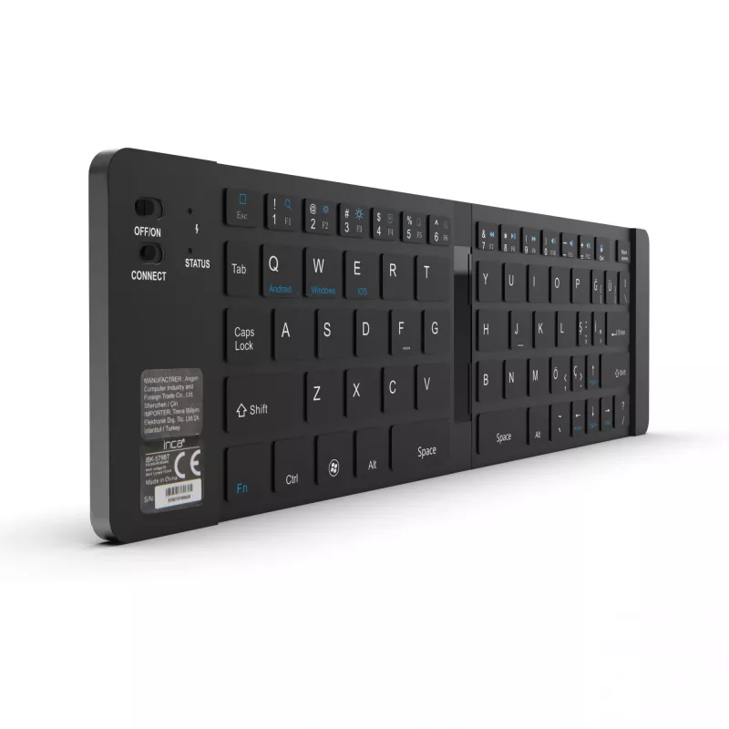 Klawiatura bezprzewodowa Inca IBK-579BT Bluetooth 66 klawiszy Metaliczne srebro