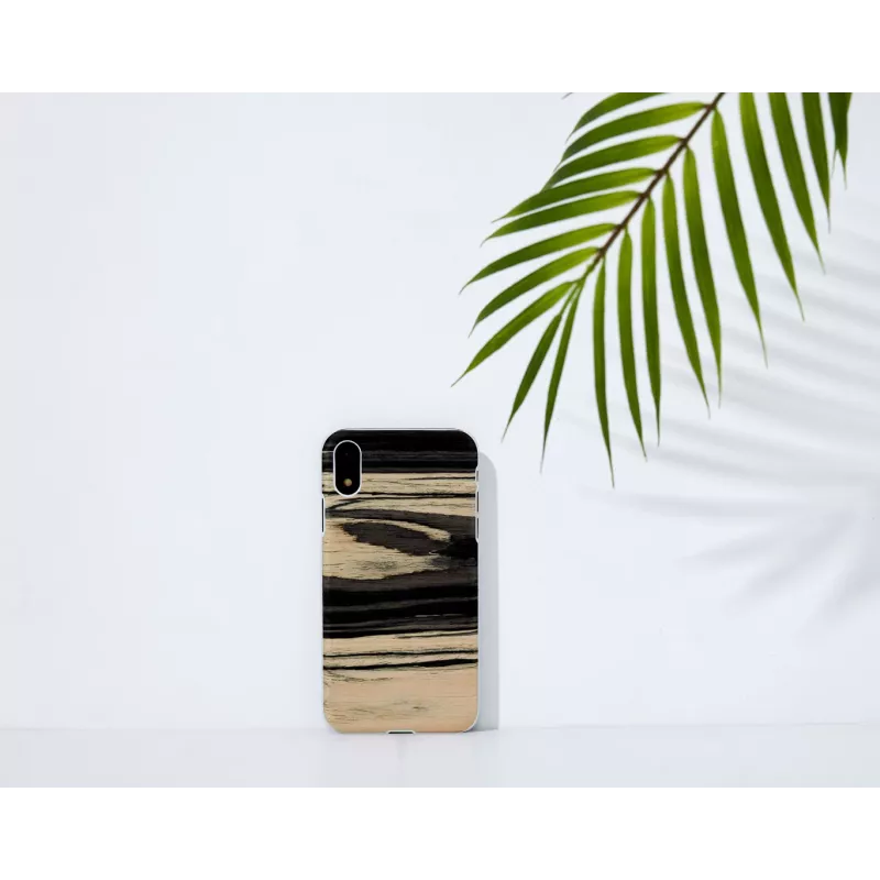Etui man and wood na iPhone XR — wykończenie biały heban