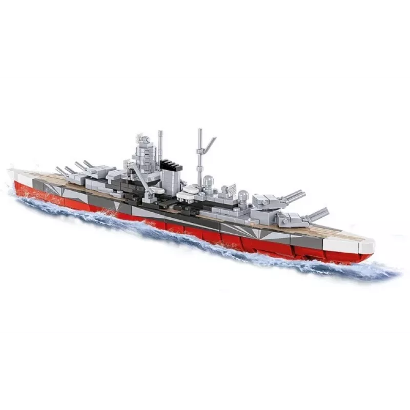 Zestaw konstrukcyjny Cobi pancernik Tirpitz model z 593 elementami, w skali i z funkcjami ekspozycyjnymi