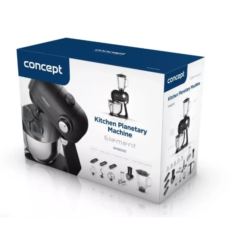 Mikser stojący Concept RM8000 – robot kuchenny 1200 W, czarny