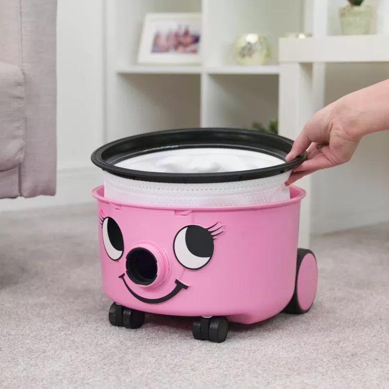 Odkurzacz cylindryczny NUMATIC HET160-11 — pojemność na kurz 6 L, 620 W, filtracja HEPA, wąż 2 m