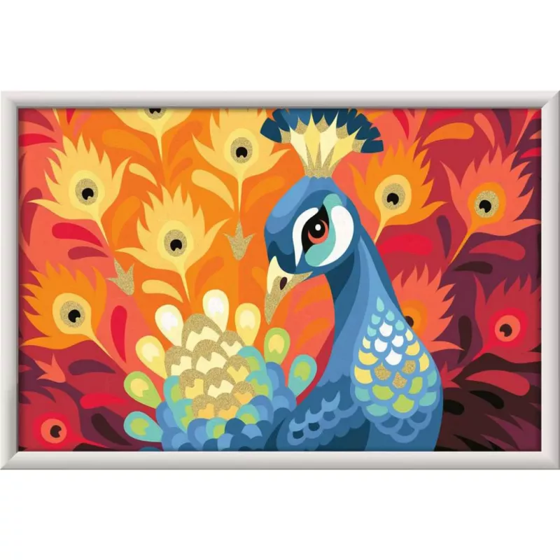 Zestaw do malowania Ravensburger CreArt Proud Peacock — zestaw malarski
