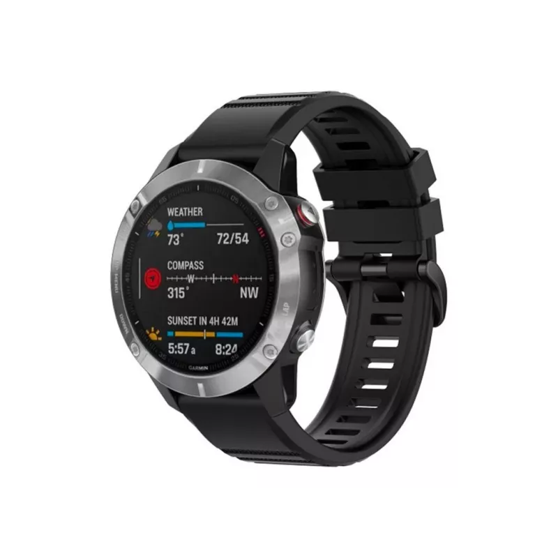Silikonowy pasek FIXED do Garmin QuickFit 26mm Czarny — zastępczy pasek do zegarka 26 mm