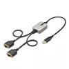 StarTech.com adapter kablowya USB na szeregowe 2-portowy 2ft (60cm), wymienne śruby/nakrętki DB9, zachowanie COM, USB-A na DB9 RS232, FTDI, ochrona ESD poziomu 4, Windows/macOS/ChromeOS/Linux - wytrzymała konstrukcja TPE