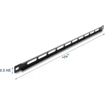 Zestaw montażowy DELOCK 67459 Czarny panel metalowy z uchwytami na opaski kablowe do szafy rack 19 inch 0,5U