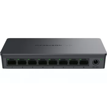 Przełącznik niezarządzalny Grandstream GWN7701 — 8× Gigabit (10/100/1000), obudowa plastikowa, przepustowość 16 Gbit/s, brak PoE