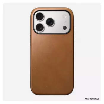 Etui do telefonu Nomad Modern Leather Case pokrowiec na iPhone 17 Pro, 16 cm (6.3 cala), tan, skóra i PC/TPU