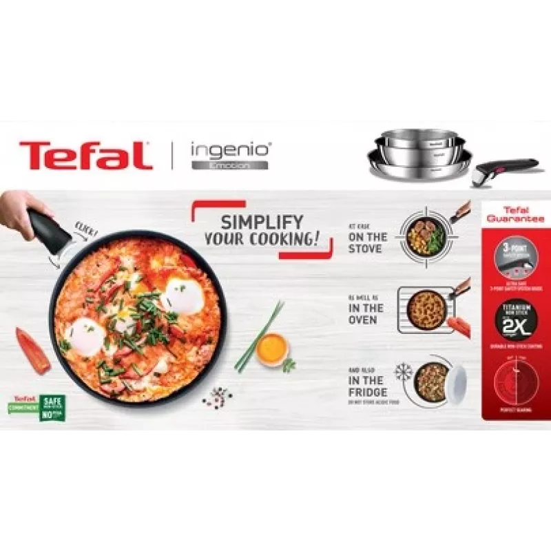Uniwersalna patelnia Tefal Emotion L897S374 stal nierdzewna okrągła