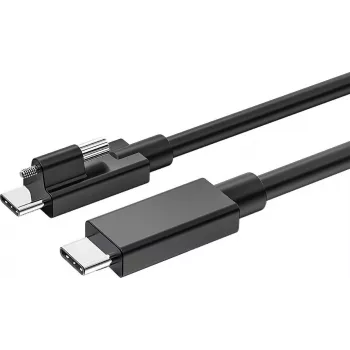 Kabel USB-C Exsys EX-K1599V-1.5 — 1,5 m, USB-C na USB-C z wkręcanym złączem z radełkowaną nakrętką
