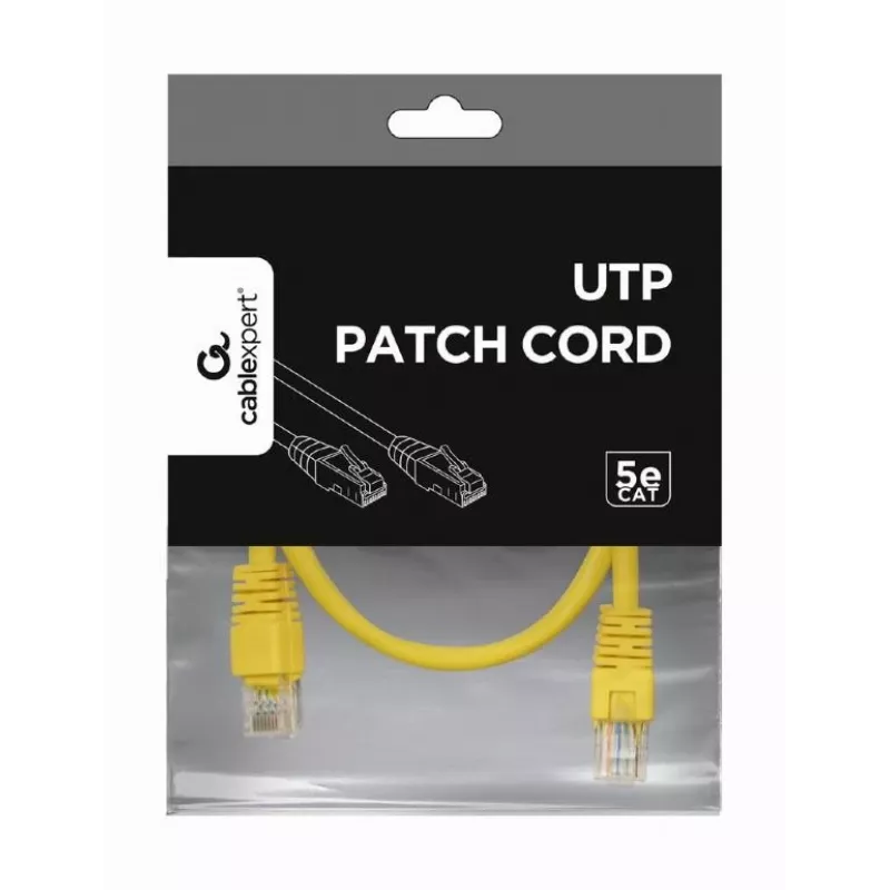 Patch kabel CAT5E Utp 0.25M/żółty PP12-0.25M/Y Gembird