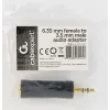Cablexpert adapter audio żeński 6,35 mm na męski 3,5 mm | A-6.35F-3.5M