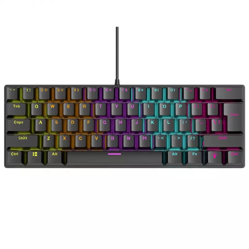Klawiatura mechaniczna RAMPAGE PLOWER K60 z przełącznikami niebieski i podświetleniem RGB