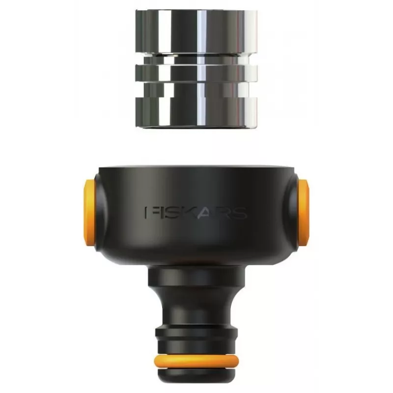 Fiskars 1027062 złączka do węża wodnego Złącze do węża Metalowe Czarny, Pomarańczowy, Srebrny 1 szt.