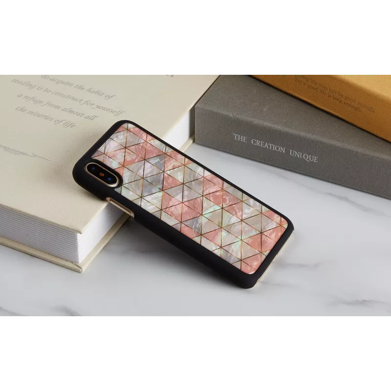 Etui ochronne na smartfona iKins do iPhone XS / iPhone X, wzór diamentu, czarny