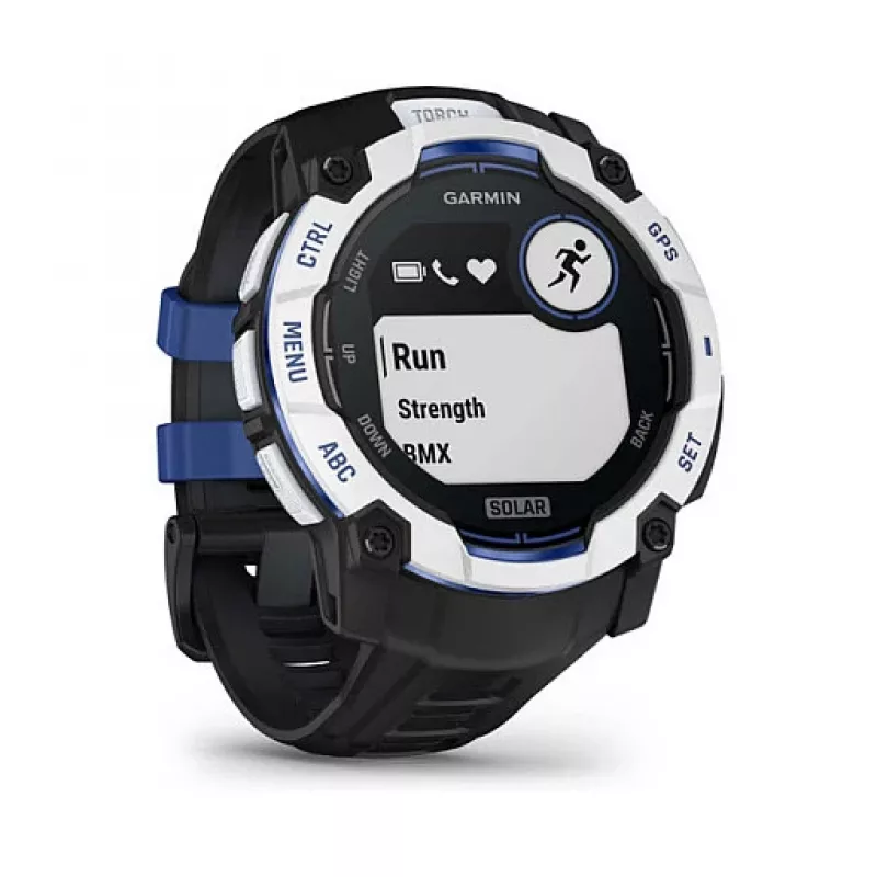Smartwatch GARMIN Instinct 3.05 cm (1,2 cala) AMOLED 45 mm 390x390 px ekran dotykowy czarny biały GPS 4 GB 53 g pasek silikonowy