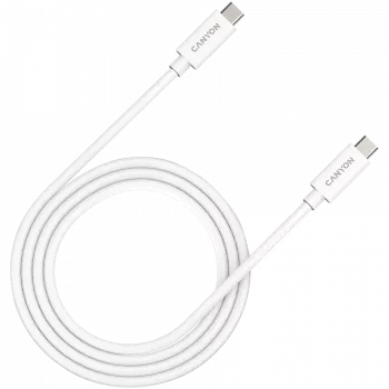 CANYON UC-44, kabel, U4-CC-5A1M-E, USB4 TYPE-C do TYPE-C 40G 1m 5A 240W(ERP) z E-MARK, CE, ROHS, biały