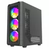 Obudowa PC Cube SAVIO Noctis Glass RGB — Czarny, ATX/Micro-ATX, 210×410×450 mm, 3×120 mm wentylatory z przodu