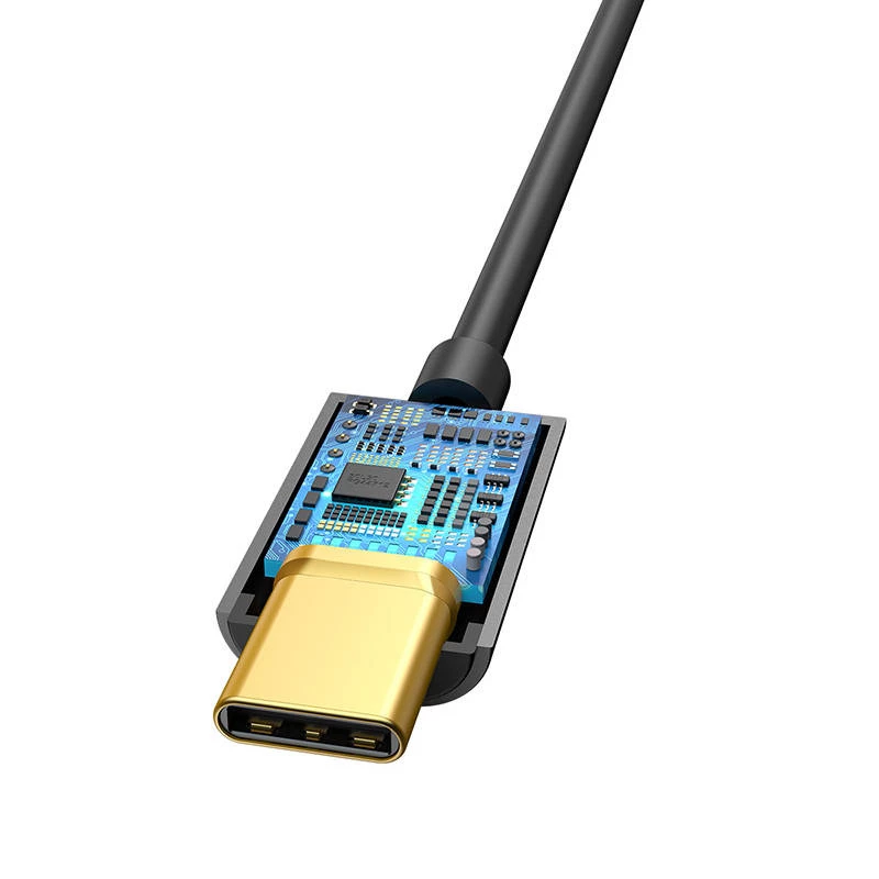 Przejściówka Baseus CATL54-01 Type-C na 3.5mm czarna