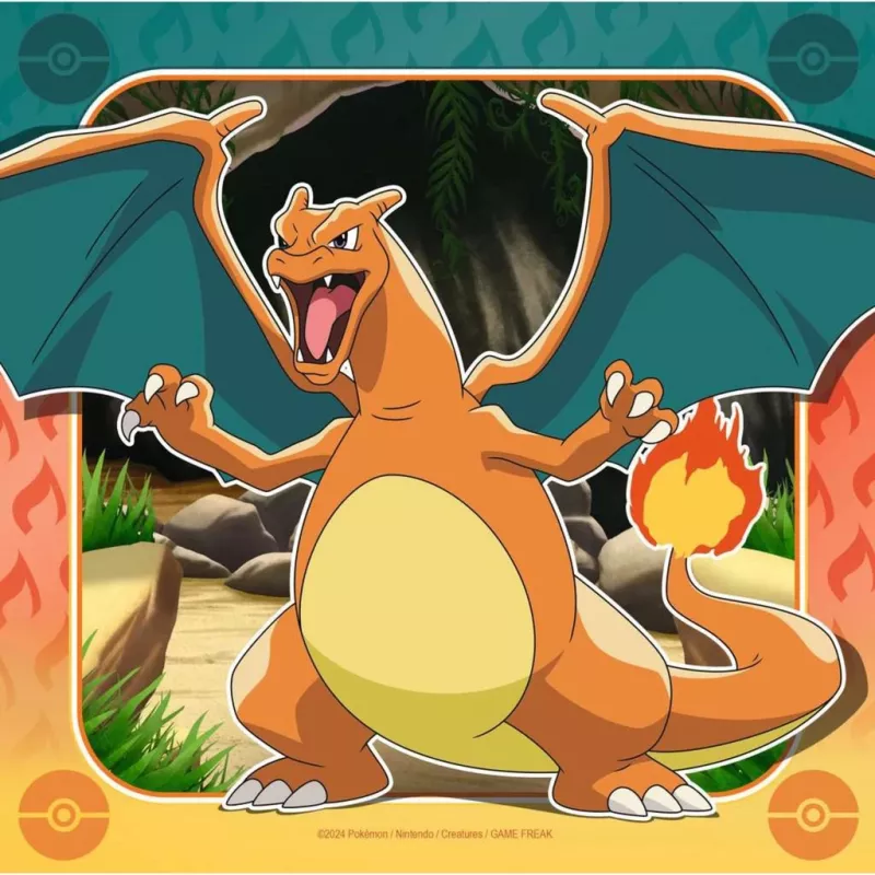 Puzzle Ravensburger Pikachu, Charizard i Eevee — 147 elementów, dla dzieci od 5 lat, 210×? mm