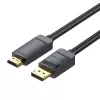 Kabel przejściowy DisplayPort na HDMI Vention HAGBH, 2 m, czarny, średnica 7 mm