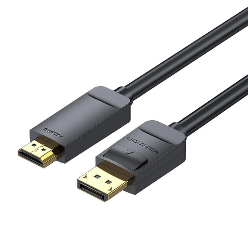Kabel przejściowy DisplayPort na HDMI Vention HAGBH, 2 m, czarny, średnica 7 mm