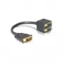 Adapter DVI DeLOCK DVI25 M na 2x DVI25 Ż 0.2 m Czarny