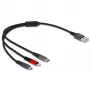 Kabel ładujący USB DeLOCK 3 w 1 Type-A do Lightning Micro USB USB Type-C 30 cm