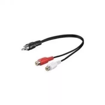 Wentronic Goobay Kabel adaptera RCA, Czarny, 0.2 m - Wtyk RCA > 2x Gniazdo RCA (Audio lewy/prawy) (50005)