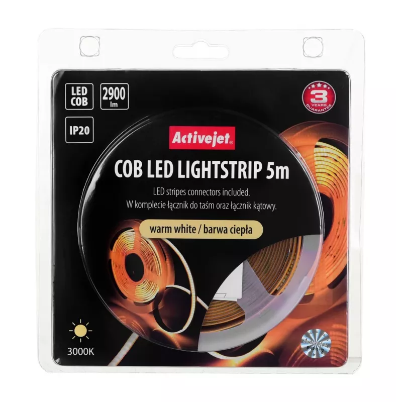 Activejet AJE-COB 5m ciep taśma LED Universalna taśma LED Wewnętrzna