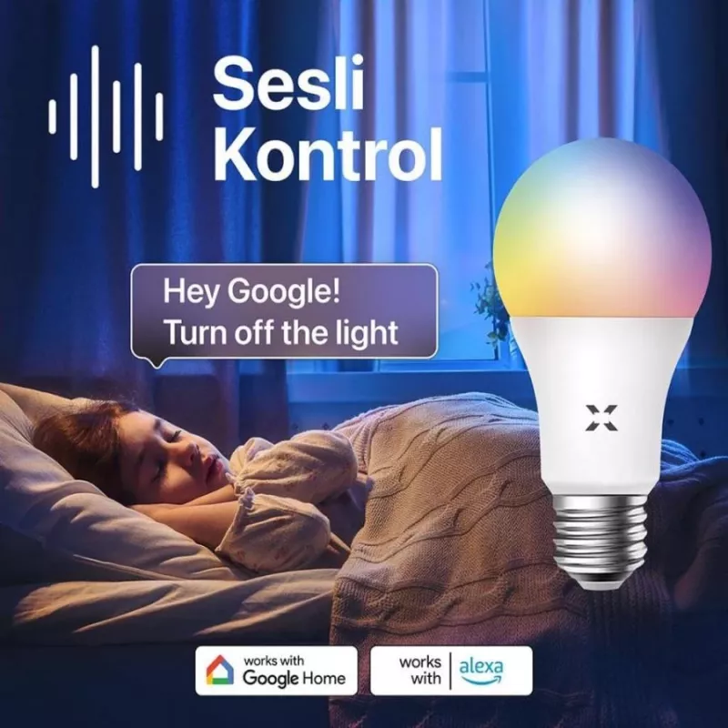 XENON Smart X7021 Inteligentna Żarówka LED RGB, 9 W, Wi-Fi, Bluetooth, Biała