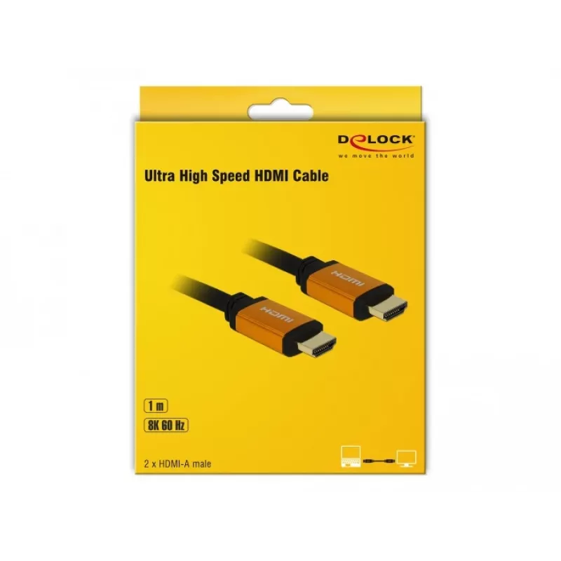 Kabel HDMI DeLOCK 85727 1m Typ A Męski-Męski Czarny-Złoty