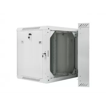 DWUCZĘŚCIOWA SZAFKA RACK DO MONTAŻU NA ŚCIANIE 19 inch 12U 600X600 SZARA LANBERG (PŁASKI PAKIET)