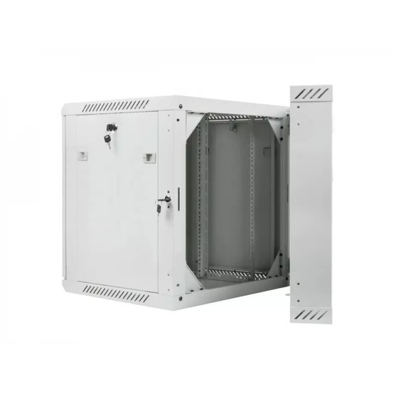 DWUCZĘŚCIOWA SZAFKA RACK DO MONTAŻU NA ŚCIANIE 19 inch 12U 600X600 SZARA LANBERG (PŁASKI PAKIET)