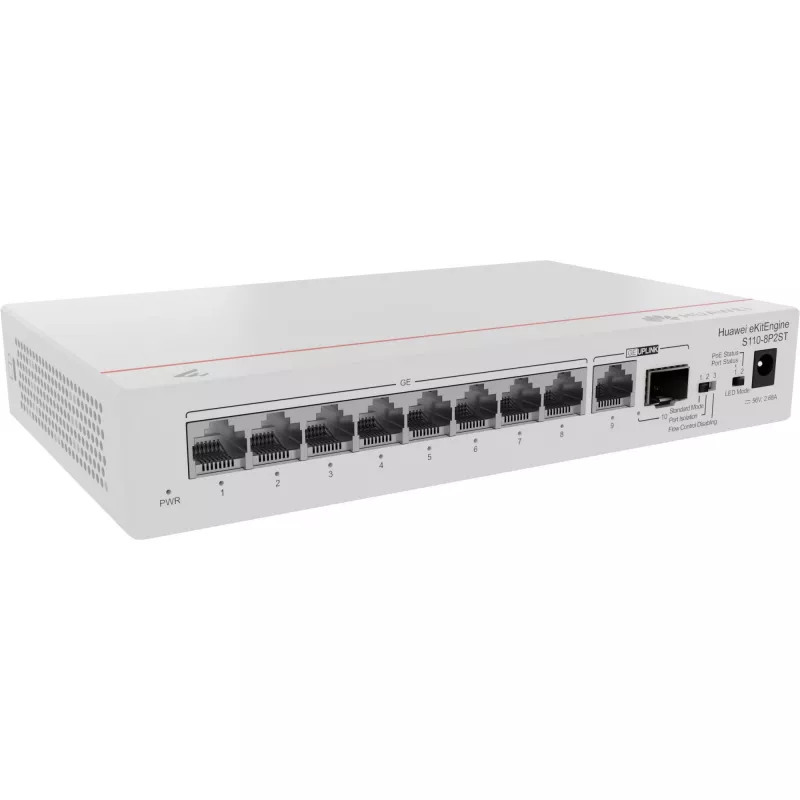HUAWEI eKit S110 Series S110-8P2ST Niezarządzany L2 Gigabit Ethernet (10/100/1000) Zasilanie przez Ethernet (PoE) Szary