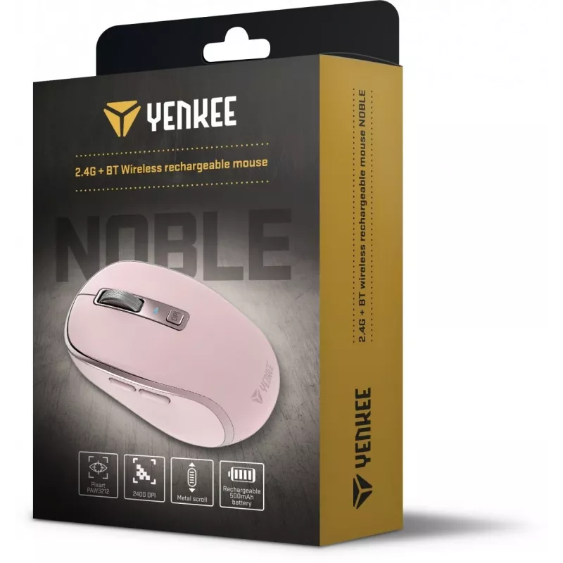 Mysz bezprzewodowa YENKEE YMS 2085PK NOBLE Dual WiFi Bluetooth