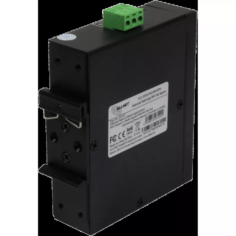 Iniektor PoE ALLNET ALL-PI2015MGPB-B Power-Booster 90W — Przemysłowy MultiGigabitowy iniektor PoE++
