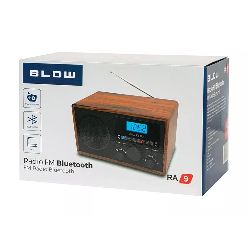 Przenośne radio analogowe AM/FM BLOW RA9 V.2 — odbiór AM i FM, zasilanie bateryjne, strojenie analogowe
