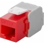 Wentronic Goobay CAT 6a KeyStone RJ45 Jack, nieekranowany, 500 MHz, czerwono-biały (90689)