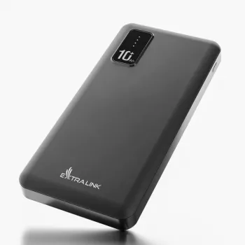 Powerbank Extralink EPB-098B 10000 mAh, LiPo, 2× USB-A + 1× USB-C, czarny