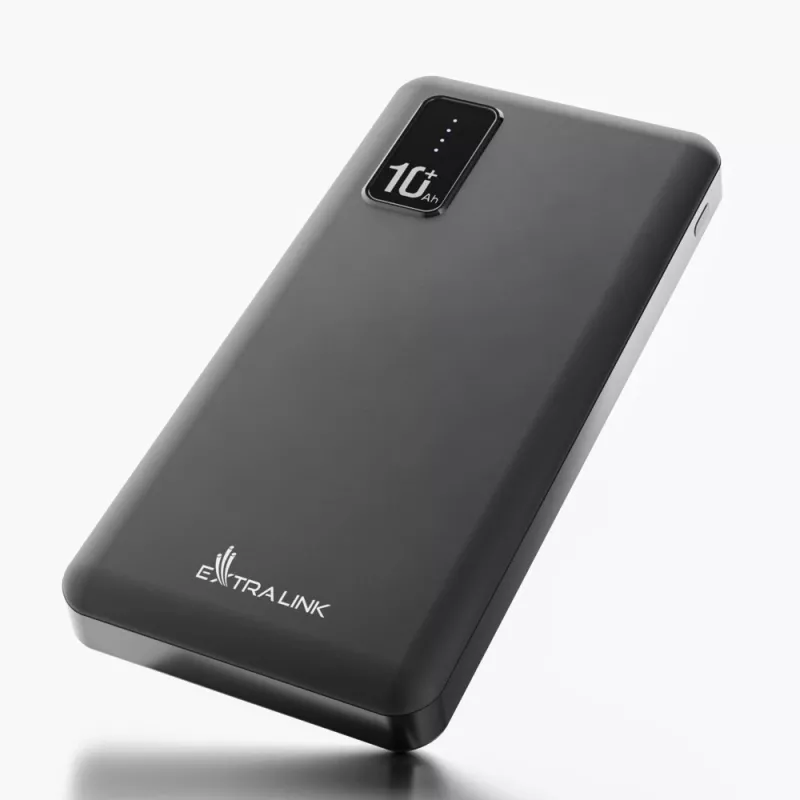 Powerbank Extralink EPB-098B 10000 mAh, LiPo, 2× USB-A + 1× USB-C, czarny