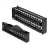DeLOCK 19-inch Keystone Patch Panel 48 portów z odciążką 2U kątowy czarny