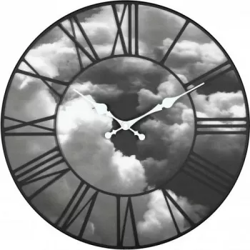 Zegar NeXtime 3037 Clouds, Ø39 cm, ścienny, czarny