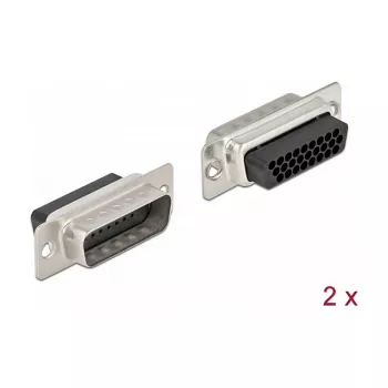 Złącze przewodowe DeLOCK 66713 D-Sub HD 26-pinowe czarne srebrne