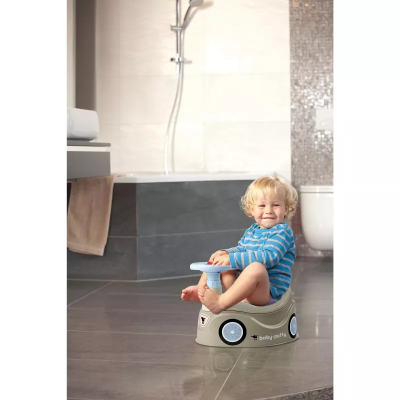 Baby-Potty szary, nocnik szaro-niebieski